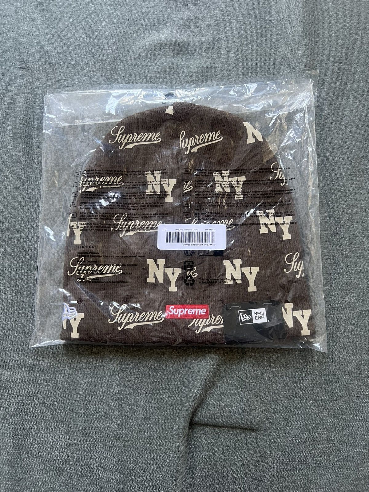 Supreme Supreme New Era Monogram Beanie Brown Size ONE SIZE - 2 Thumbnail