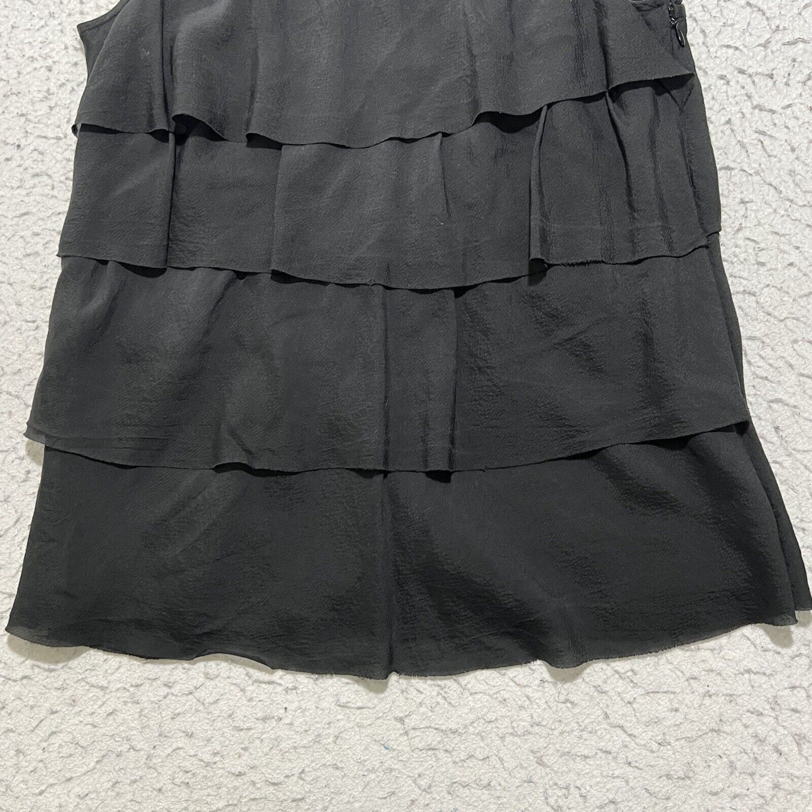 J.Crew J. Crew Silk Tiered Ruffled Tank Top Sleeveless Black Size XS / US 0-2 / IT 36-38 - 4 Thumbnail