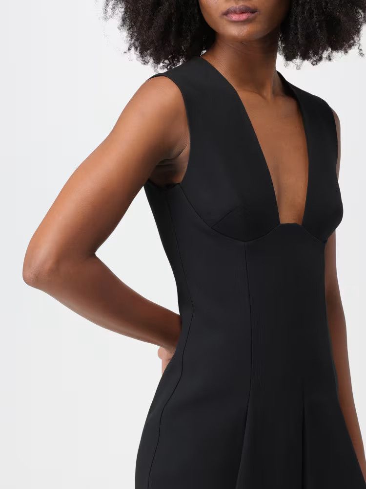 Versace o1y0226 Midi Dress in Black Size M / US 6-8 / IT 42-44 - 4 Thumbnail
