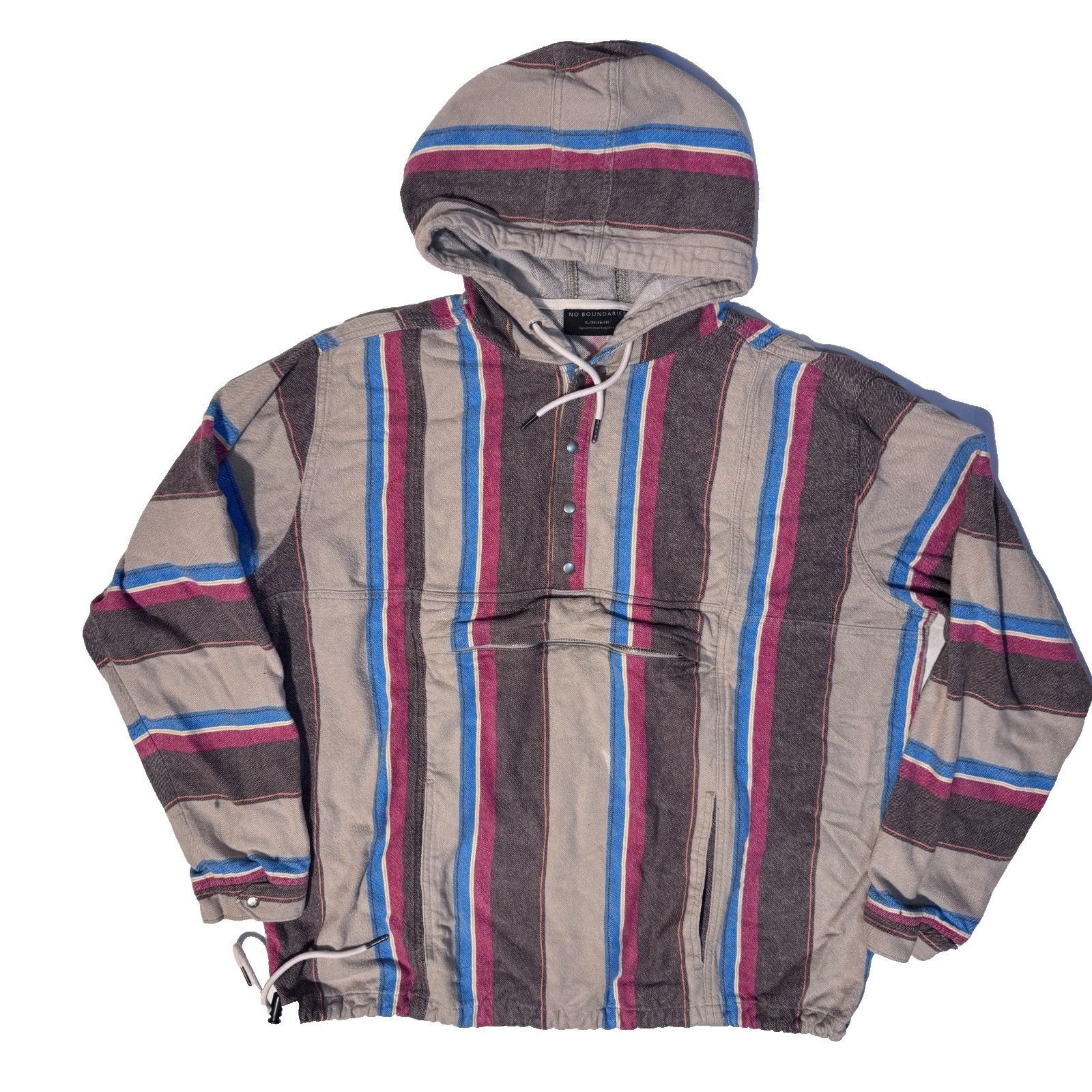 Other Striped Surfer Poncho Baja Hoodie XL Henley Pullover Drug Ru Size US XL / EU 56 / 4 - 1 Thumbnail