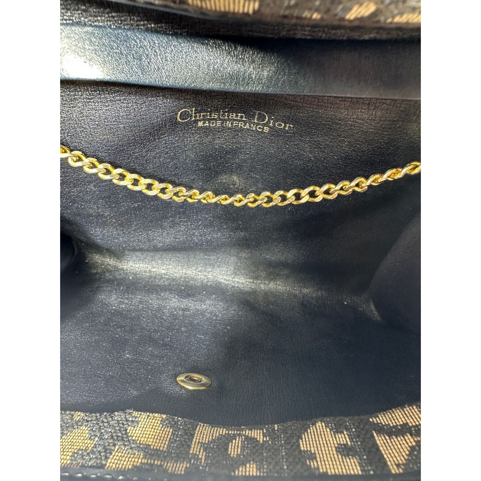 Dior CHRISTIAN DIOR VTG Trotter Canvas Mini Shoulder Bag Navy Size ONE SIZE - 16 Thumbnail