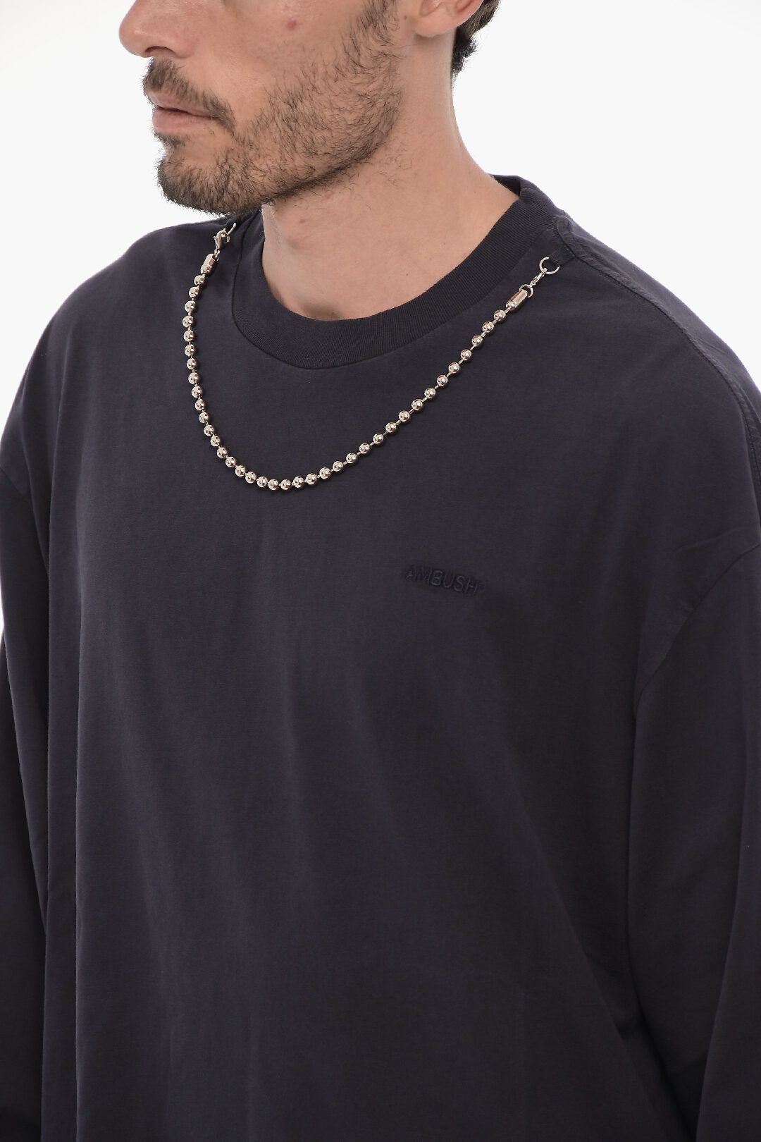 Ambush Design og1mm0925 Silver-Tone Chain Crewneck T-Shirt in Blue Size US XXL / EU 58 / 5 - 3 Thumbnail