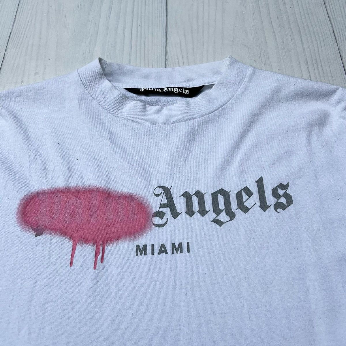Palm Angels PALM ANGELS T-SHIRT MIAMI SPRAYED LOGO Size US XL / EU 56 / 4 - 2 Thumbnail