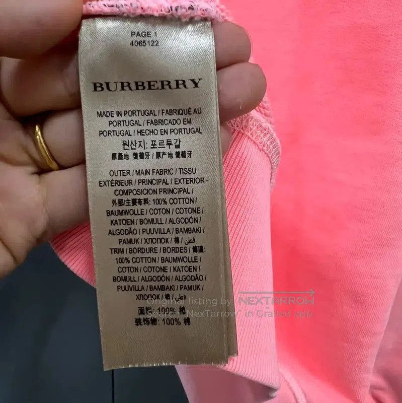 Burberry Burberry Pink Long Sleeve Cropped Sweatshirt. Size S / US 4 / IT 40 - 4 Thumbnail