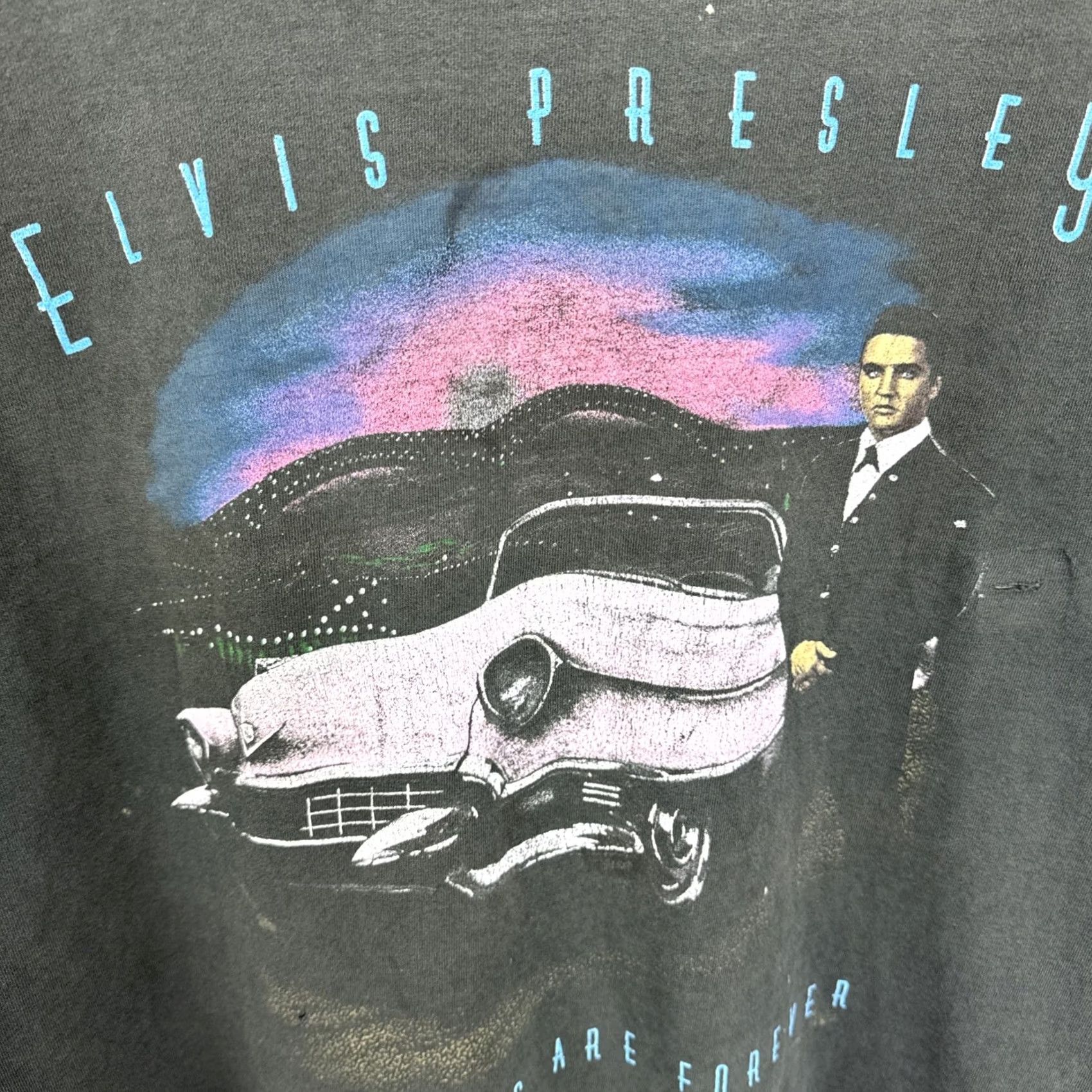Fruit Of The Loom VINTAGE Elvis Presley Classics Are Forever 1992 T SHIRT XL Black Unisex Short Sleeve Graphic Tee 1990s Rockabilly USA Fruit of the Loom Size US XL / EU 56 / 4 - 7 Thumbnail