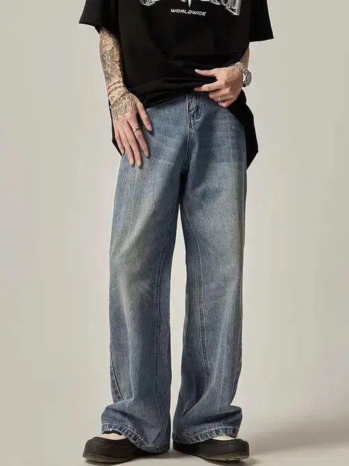 Japanese Brand Street vintage washed straight wide leg jeans Size US 32 / EU 48 - 1 Thumbnail