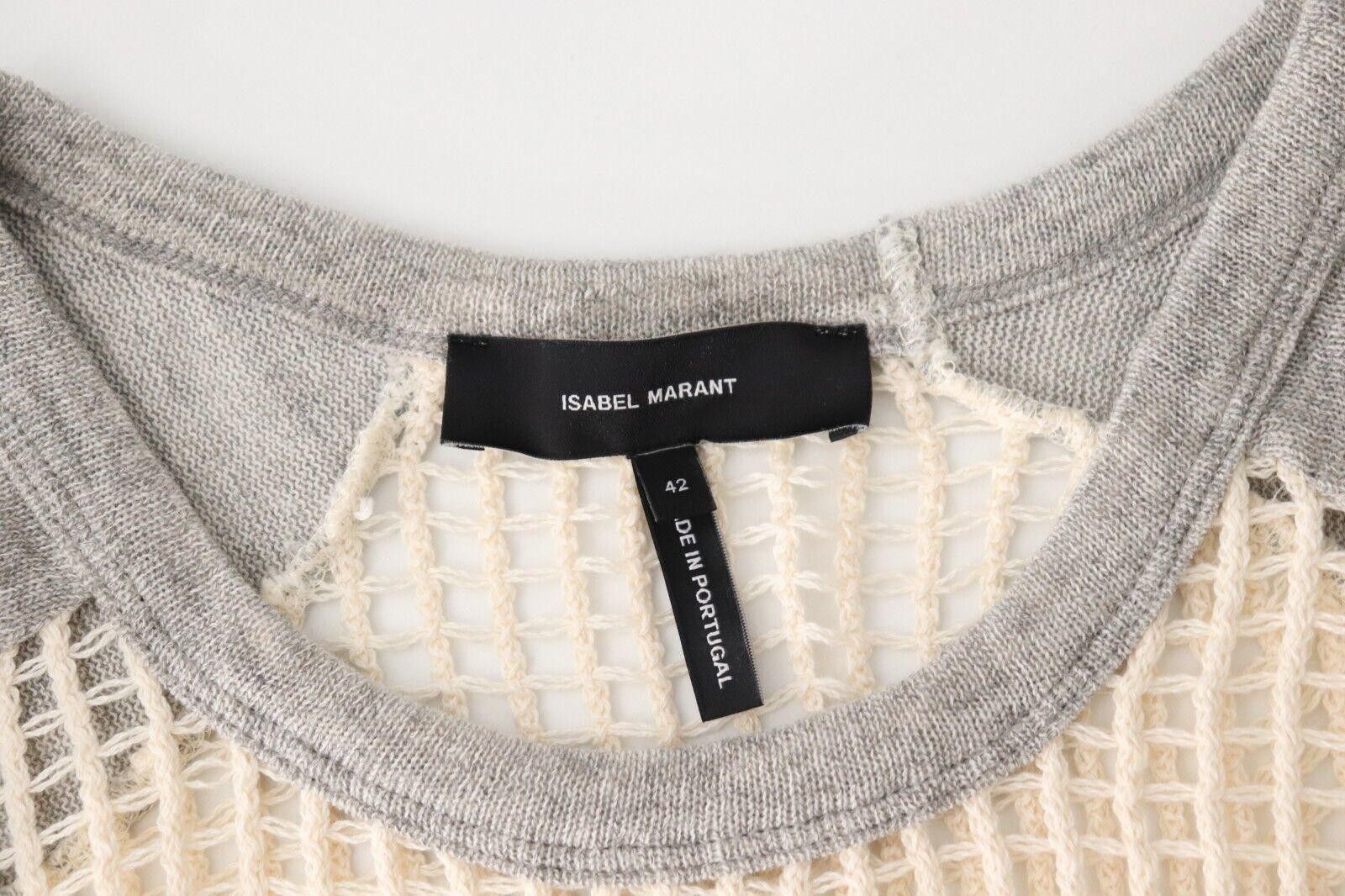Isabel Marant Isabel Marant Women's 42 Cream Grey Knit Sweater Tunic Top Size M / US 6-8 / IT 42-44 - 6 Thumbnail