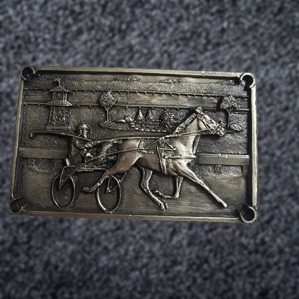 Vintage VINTAGE Bergamot Belt Buckle Men Silver Gold-Plated 1980s Horse 1984 O-149 Size ONE SIZE - 1 Thumbnail