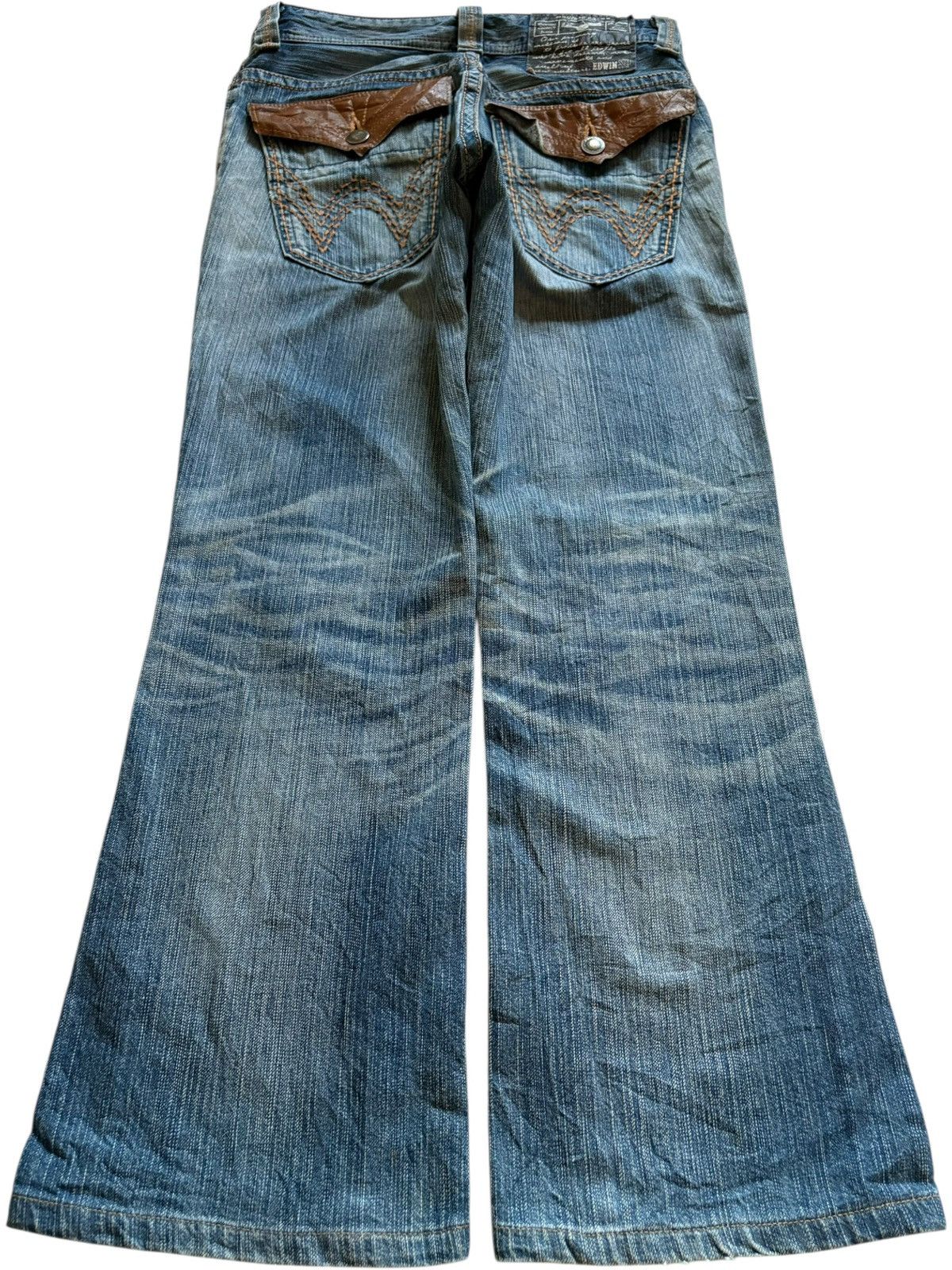 Edwin × Japanese Brand Exclusive Vintage Edwin Mud Wash Ripped Flare Jean Size US 31 - 2 Thumbnail