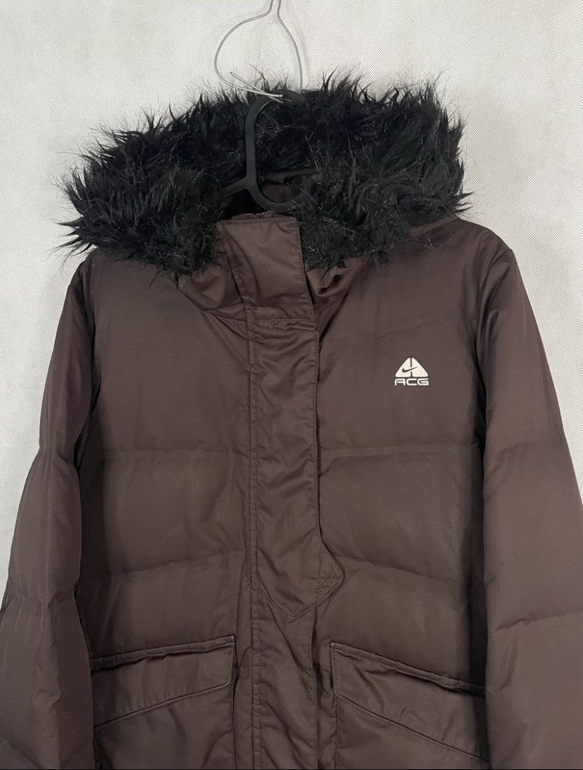 Nike × Nike ACG × Vintage Nike ACG Small Swoosh Zip Hoodie Jacket Brown Y2k 00s Retro Size M / US 6-8 / IT 42-44 - 5 Thumbnail
