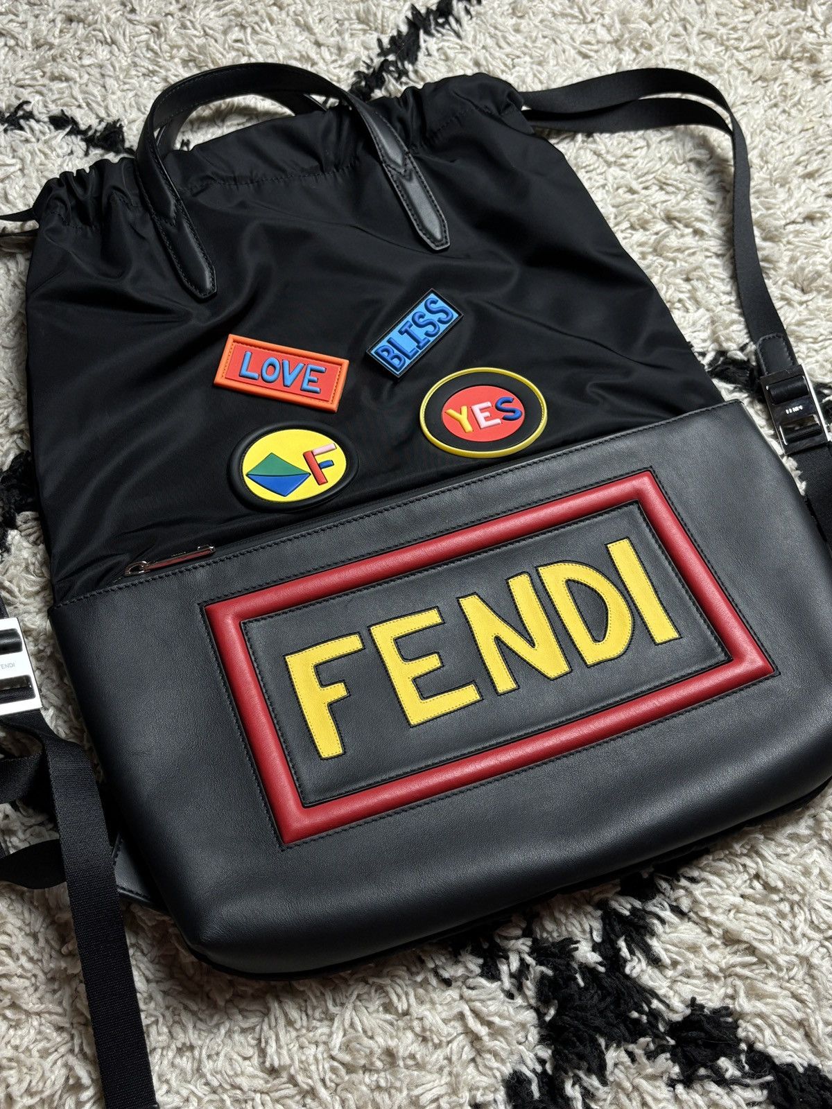 Fendi Fendi Monster Designer Drawstring Backpack Size ONE SIZE - 2 Thumbnail