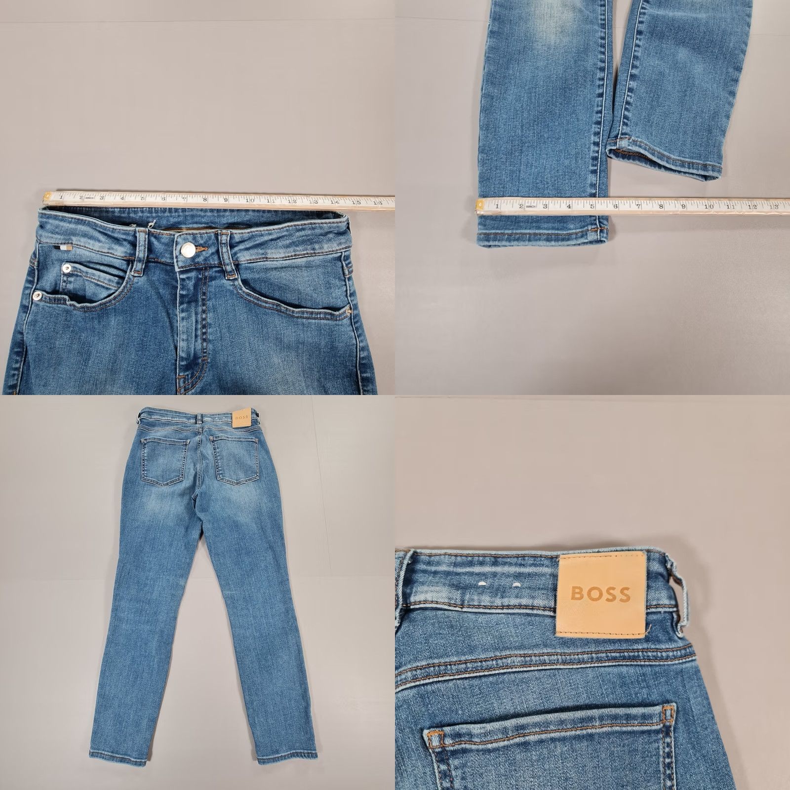 Hugo Boss HUGO BOSS Jeans Blue W26 L27 Slim Cropped Denim 5-Pocket Stretch Machine Washable Womens Size 26" / US 2 / IT 38 - 8 Thumbnail