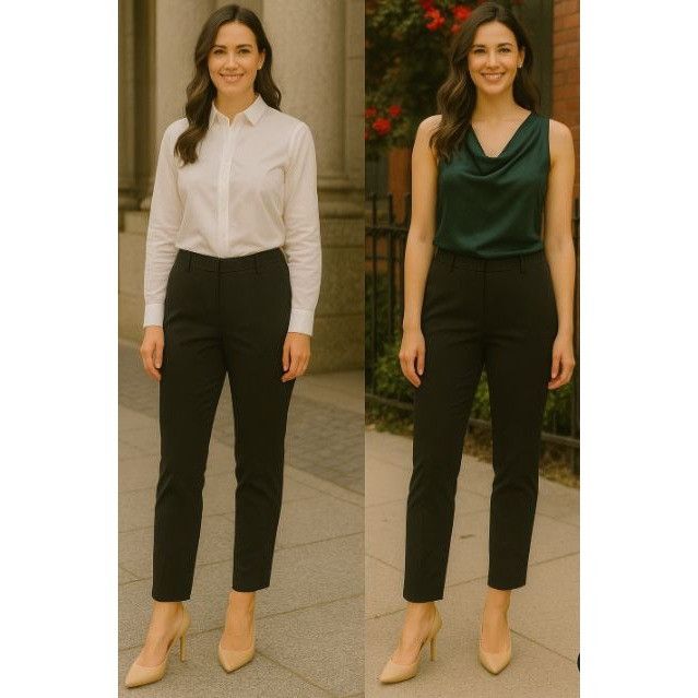 Other Alberto Makali Womens Black Textured Checkered Pants Size 8 Size 30" / US 8 / IT 44 - 1 Thumbnail
