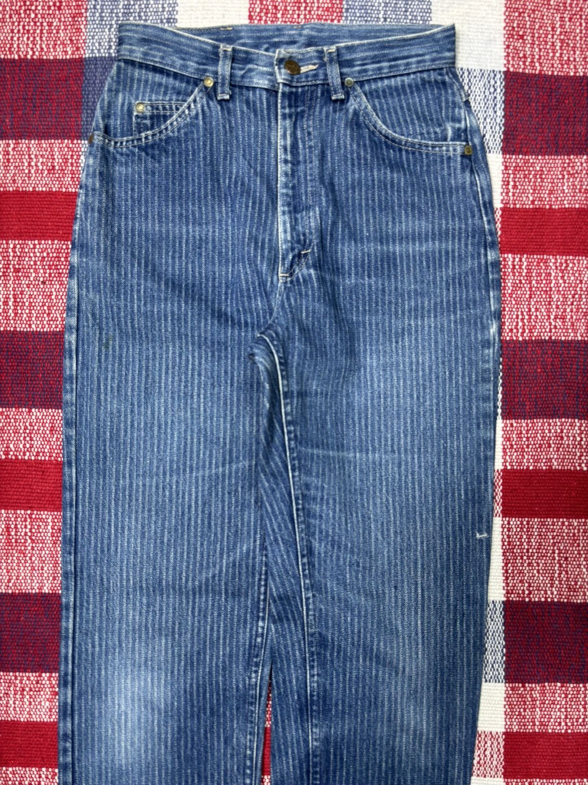 Lee Vintage 90s Lee Riders Striped Jeans W26 L44 OL7 Size US 26 / EU 42 - 3 Thumbnail
