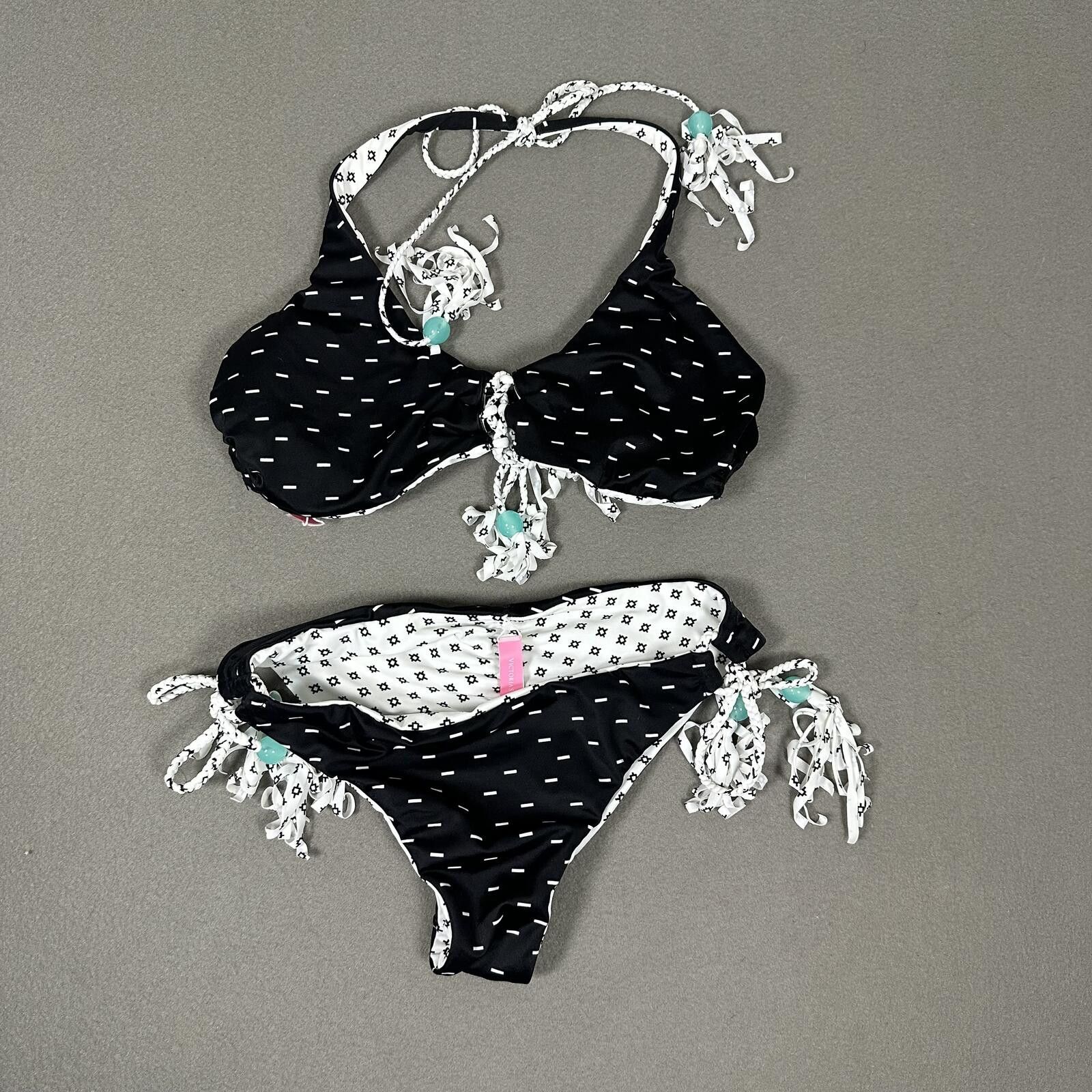 Other Victoria’s Secret Bikini Reversible Black While Polka Dor Size ONE SIZE - 2 Thumbnail