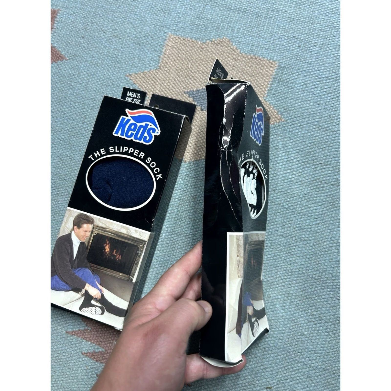 Keds VINTAGE Keds Slipper Socks OSFA Men Black 2 Pack Traction Sole 1980s Socks, Shoes & Accessories? Size ONE SIZE - 4 Thumbnail