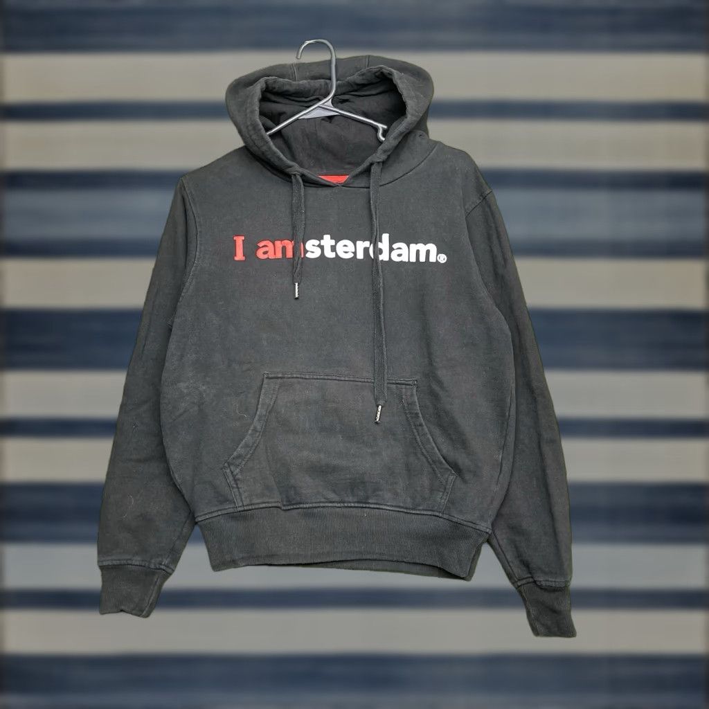 Vintage I Amsterdam Hoodie Men’s Small Black Heavyweight Casual Warm Y2K Size US S / EU 44-46 / 1 - 1 Thumbnail