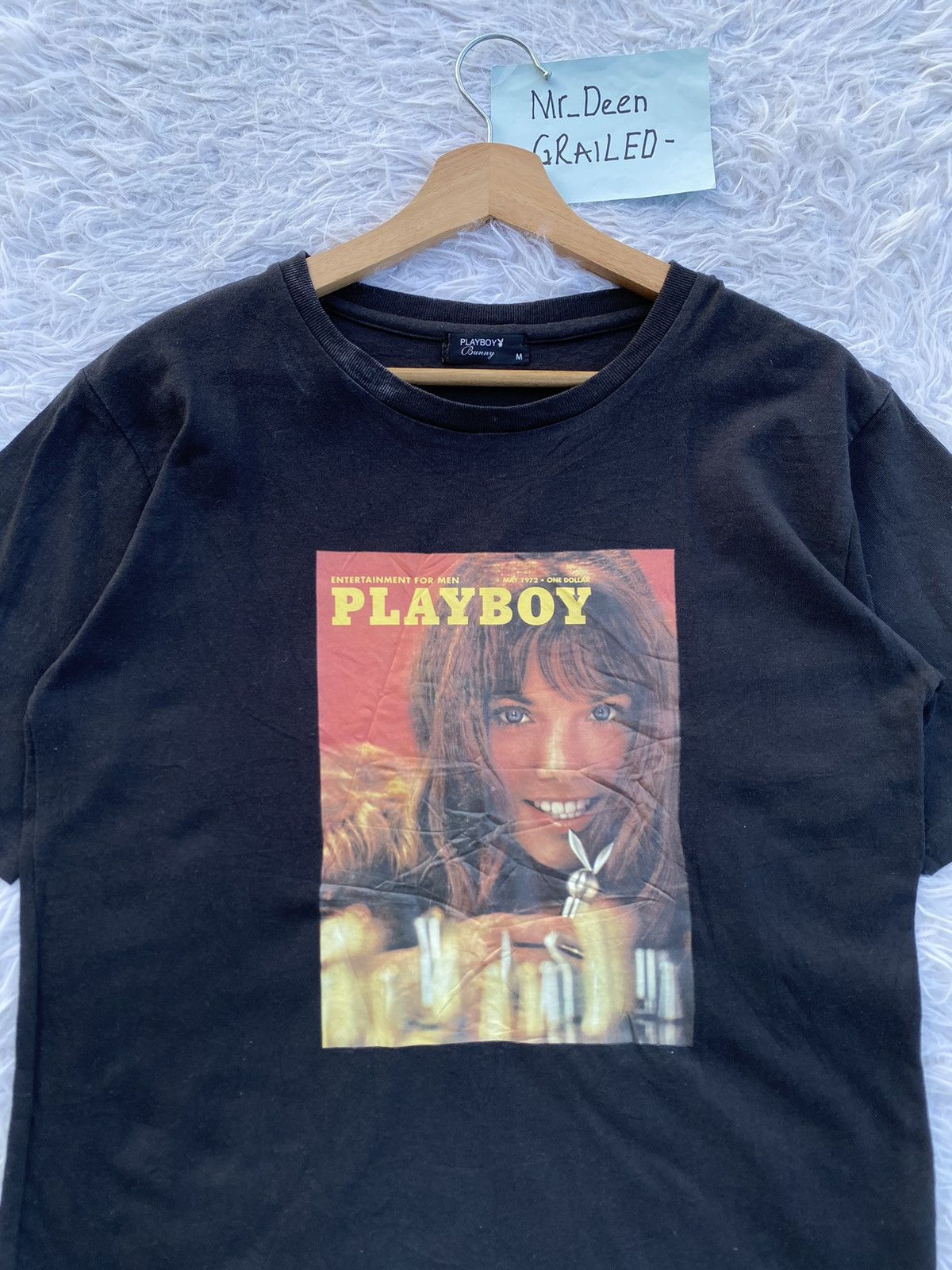 Playboy Rare PLAYBOY MAGAZINE COVER BLACK T-SHIRT Size US M / EU 48-50 / 2 - 1 Thumbnail