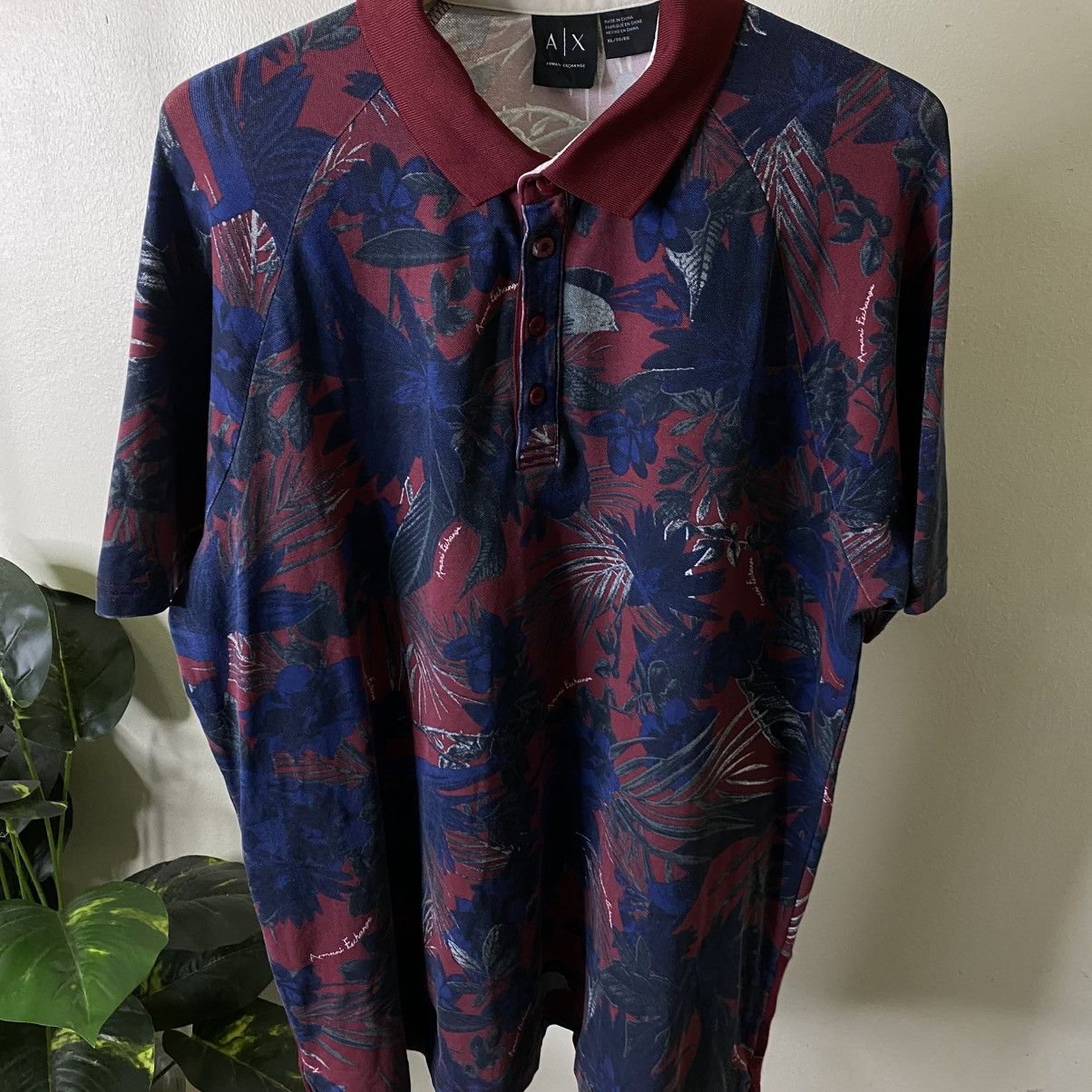 Armani Exchange Armani Exchange Floral AOP Polo Tee Size US XL / EU 56 / 4 - 2 Thumbnail