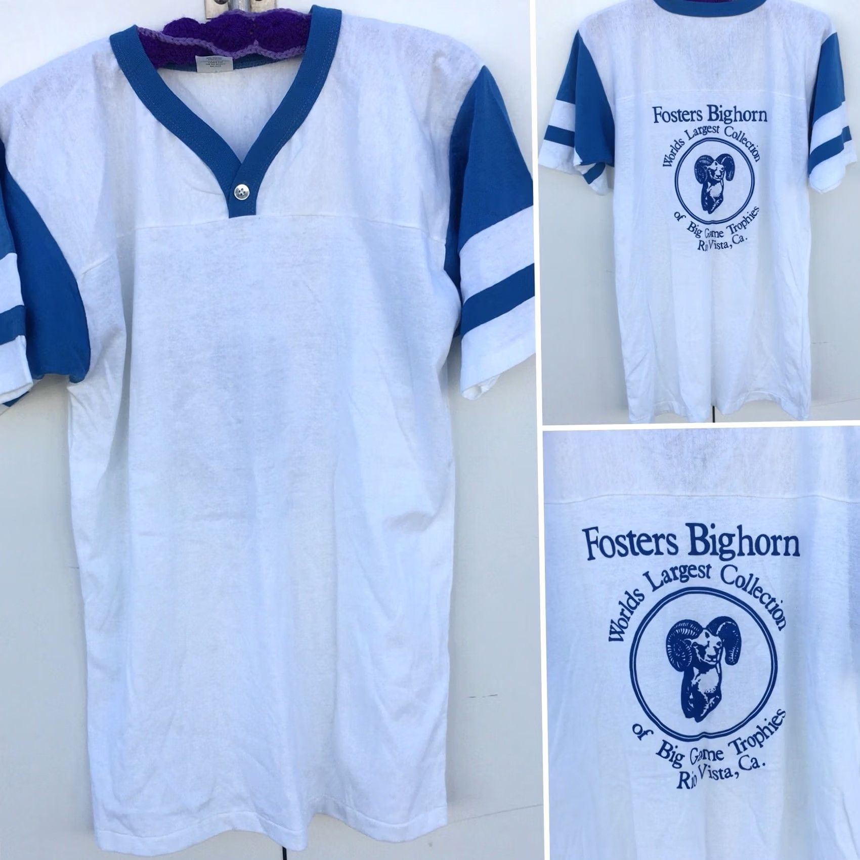 Vintage VINTAGE Bantam Fosters Bighorn Rio Vista Ca Shirt 1980s 1980s Bantam Made In USA Sz L White Men Graphic Tee Sportswear/Beach 80s Size US L / EU 52-54 / 3 - 3 Thumbnail