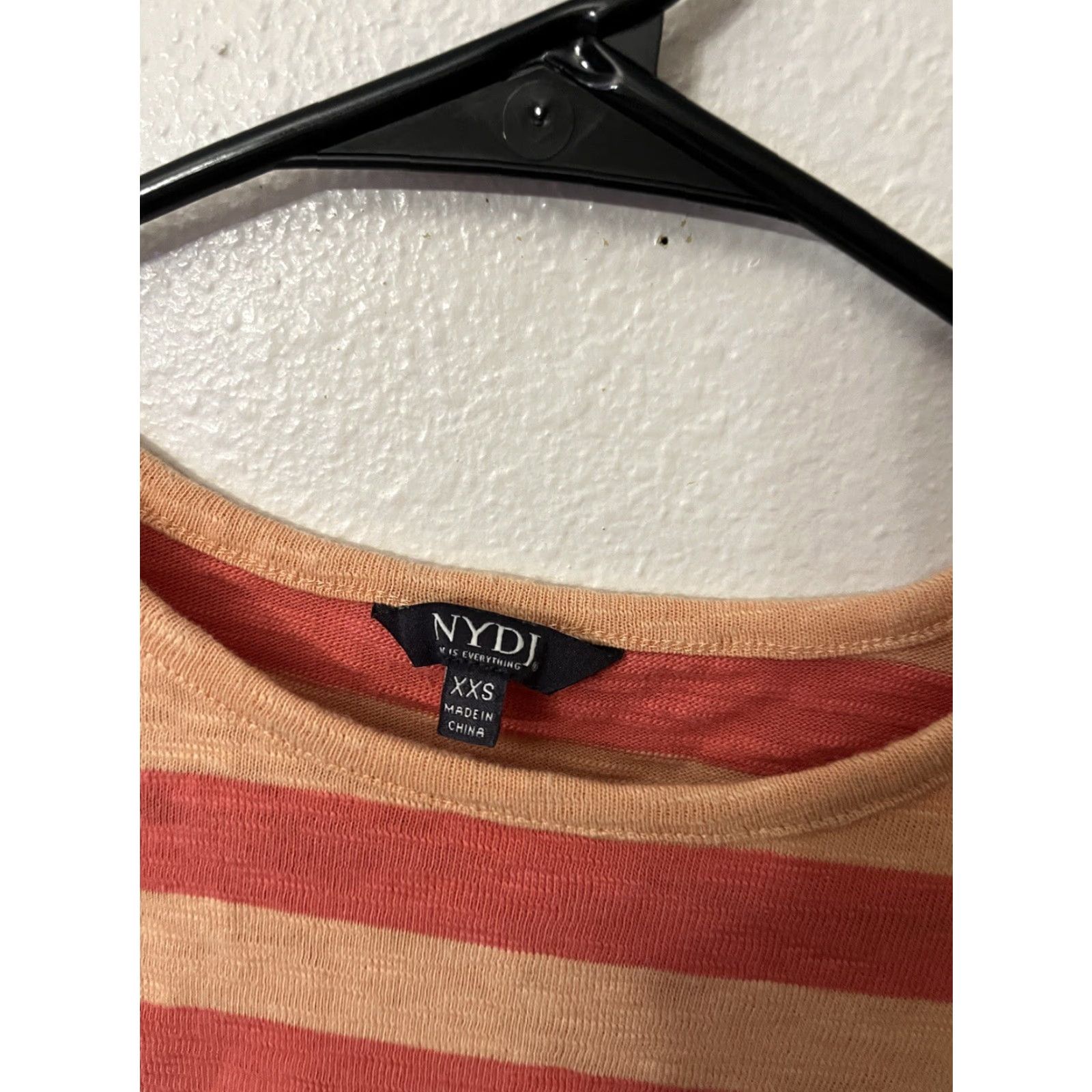 NYDJ VINTAGE NYDJ Shirt Womens XXS Orange Stripe Tee Top 2XS Short Sleeve Cotton Polyester 90s Size XXS / US 00 / IT 34 - 3 Thumbnail