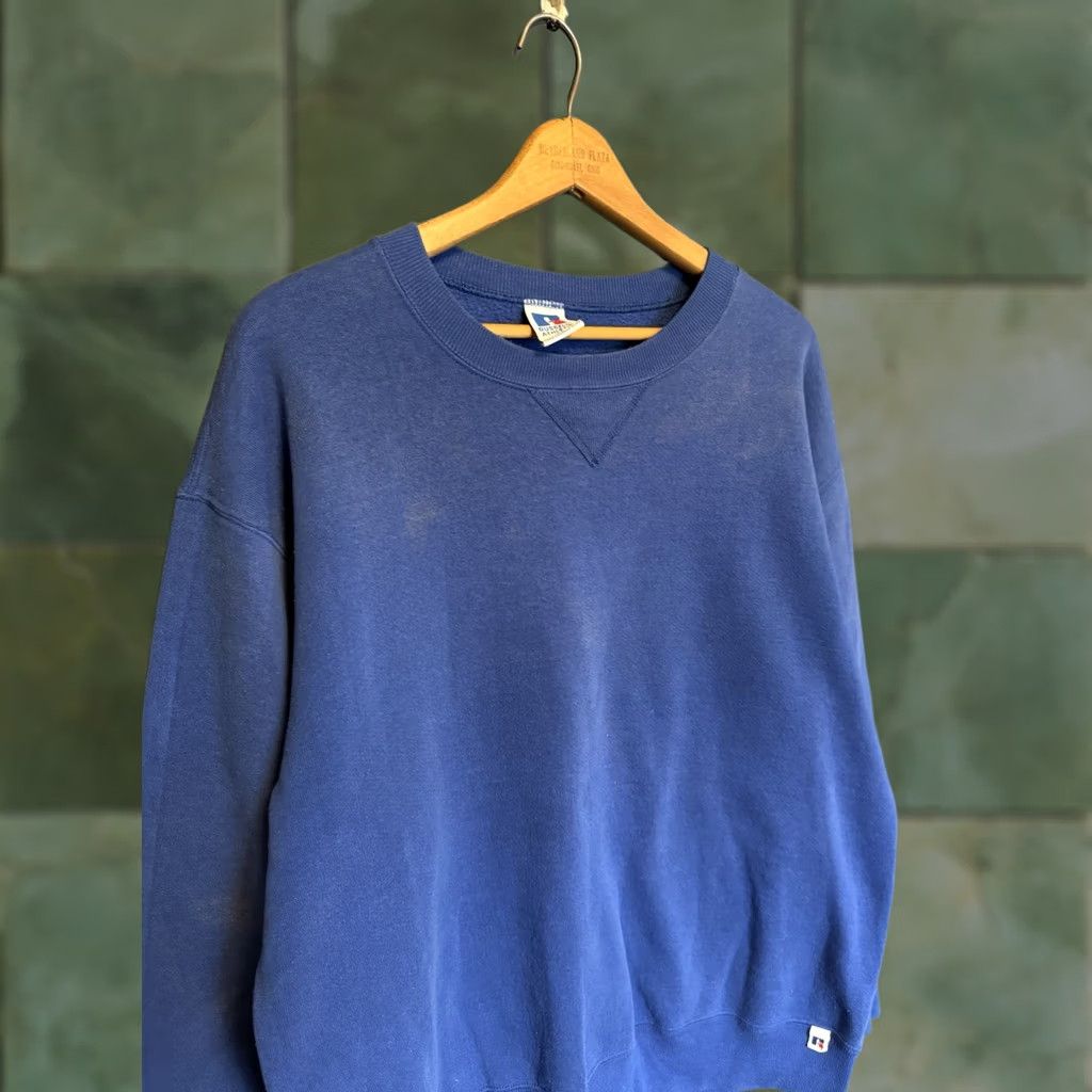 Russell Athletic VINTAGE Russell Athletic Sweatshirt Blue 90s XL Men Pullover Size XL Size US XL / EU 56 / 4 - 1 Thumbnail
