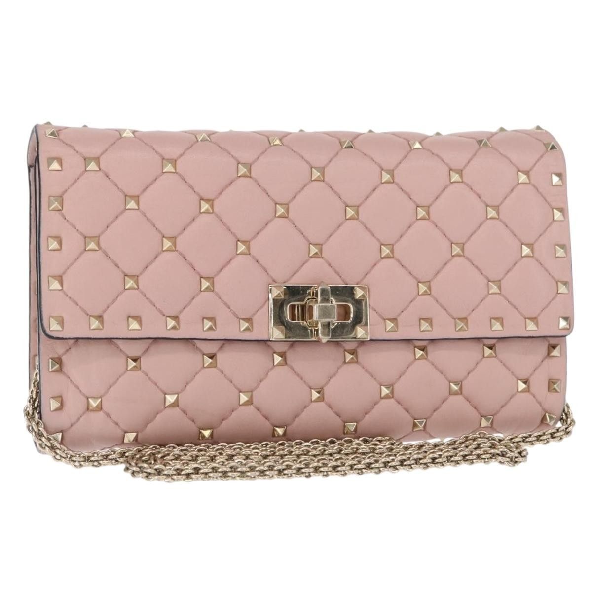 Valentino Valentino Garavani Rockstud Spike Wallet on Chain Quilted Leather Size ONE SIZE - 1 Thumbnail