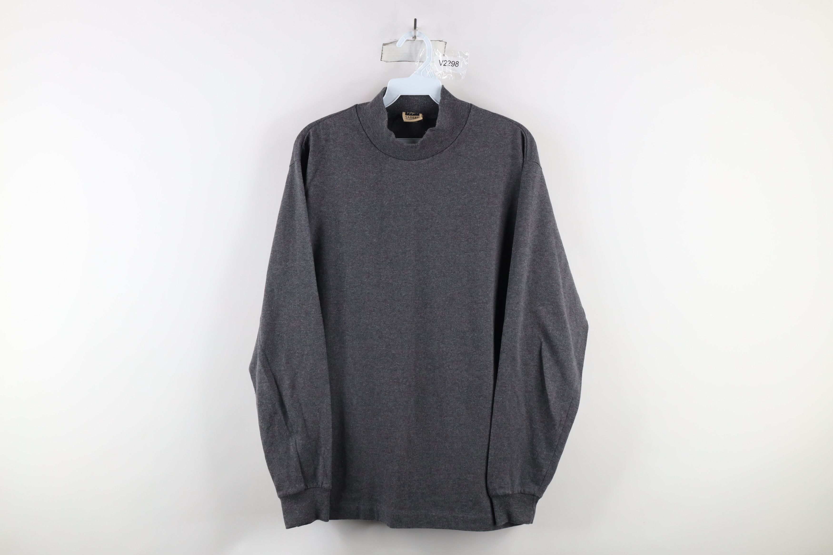 Vintage Vintage 90s Streetwear Mock Neck Long Sleeve T-Shirt USA Size US L / EU 52-54 / 3 - 1 Thumbnail