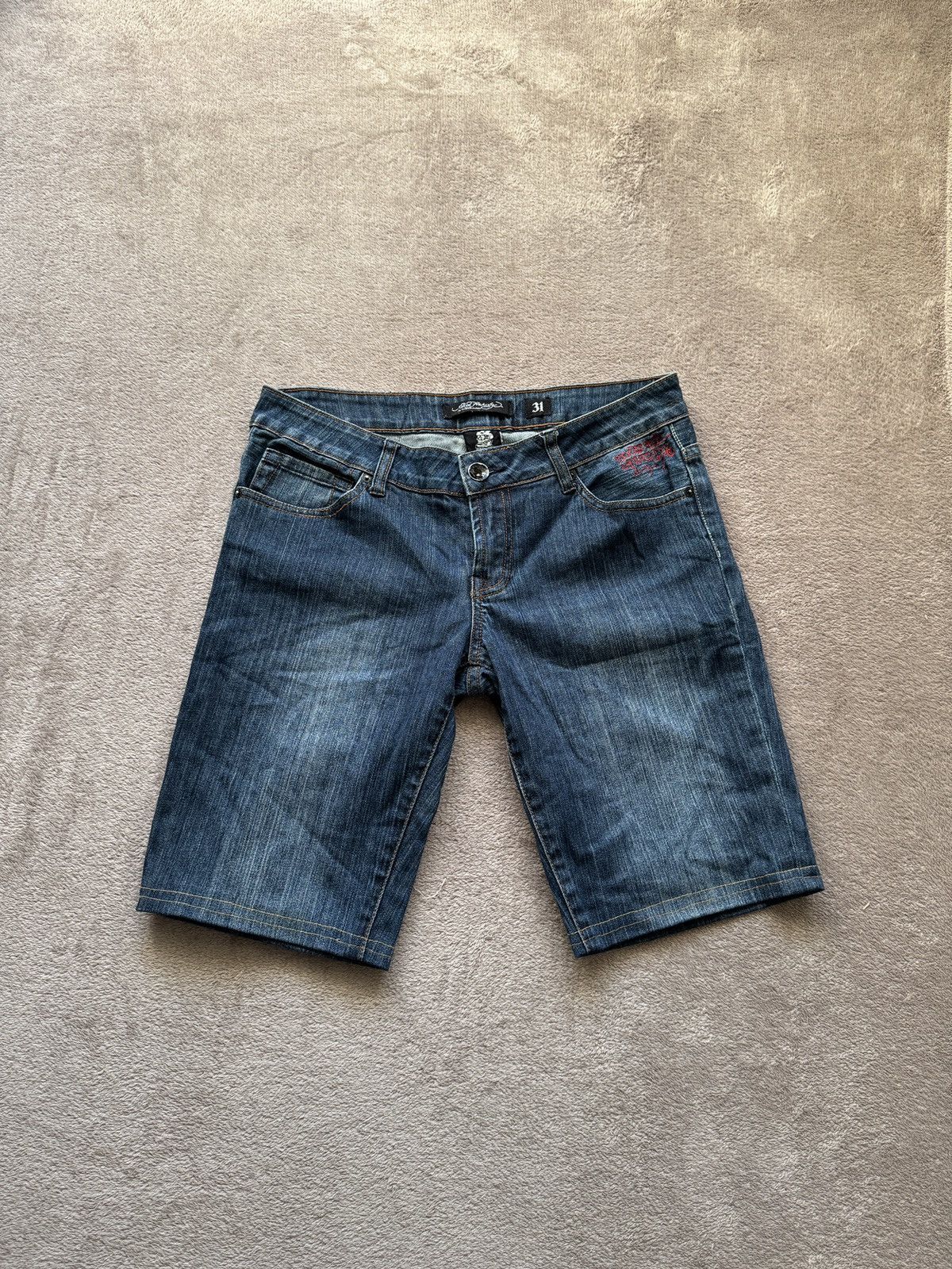 Hysteric Glamour Ed Hardy Y2K Crazy Denim Jeans Shorts LGB ifsixwasnine vibe Size US 31 - 5 Thumbnail