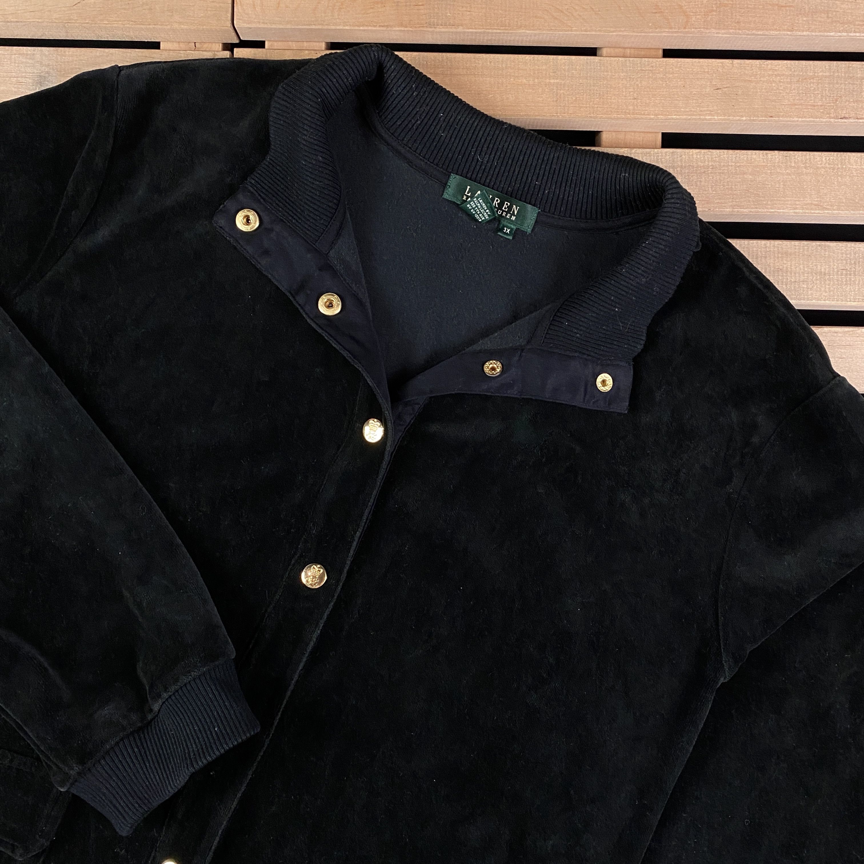 Polo Ralph Lauren × Ralph Lauren Womens Velour Bomber Jacket Lauren Ralph Lauren Size XXXL Size 3XL / US 20-22 - 2 Thumbnail