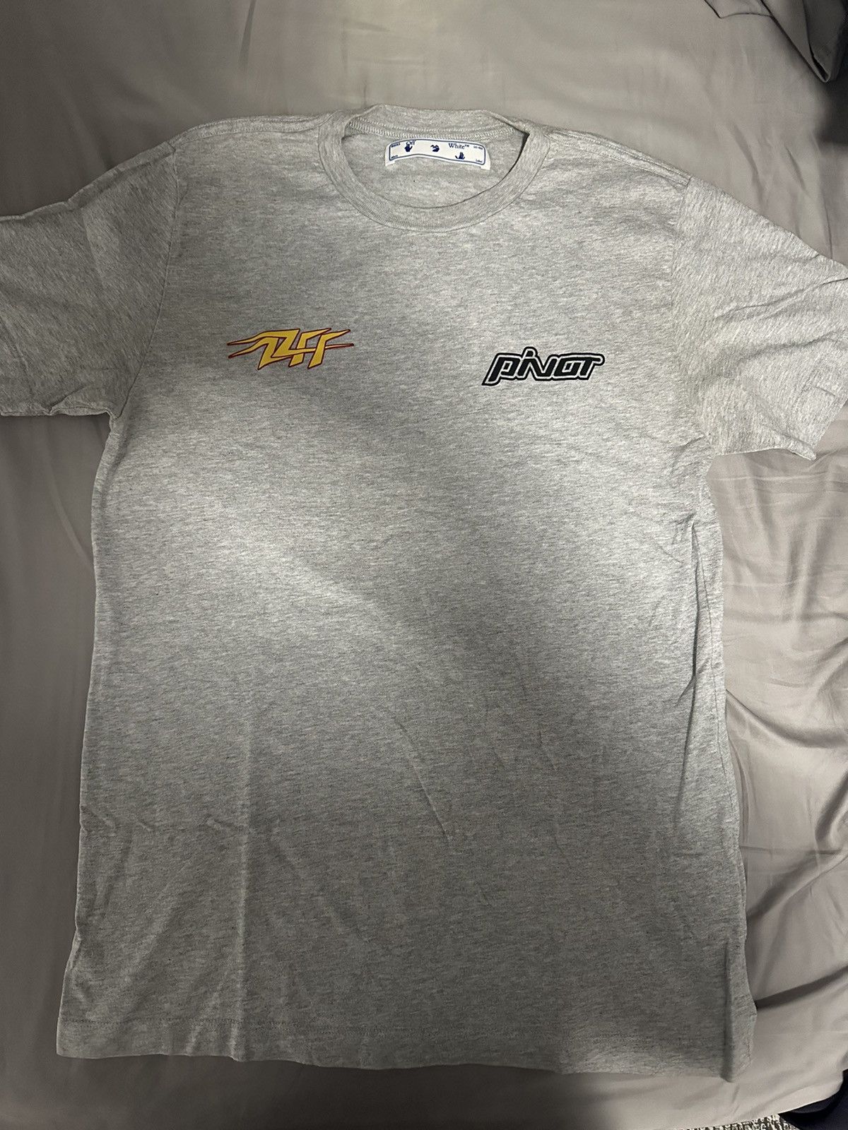 Off-White × Virgil Abloh Off white Grey Thunder Pivot Tee Size US M / EU 48-50 / 2 - 1 Thumbnail