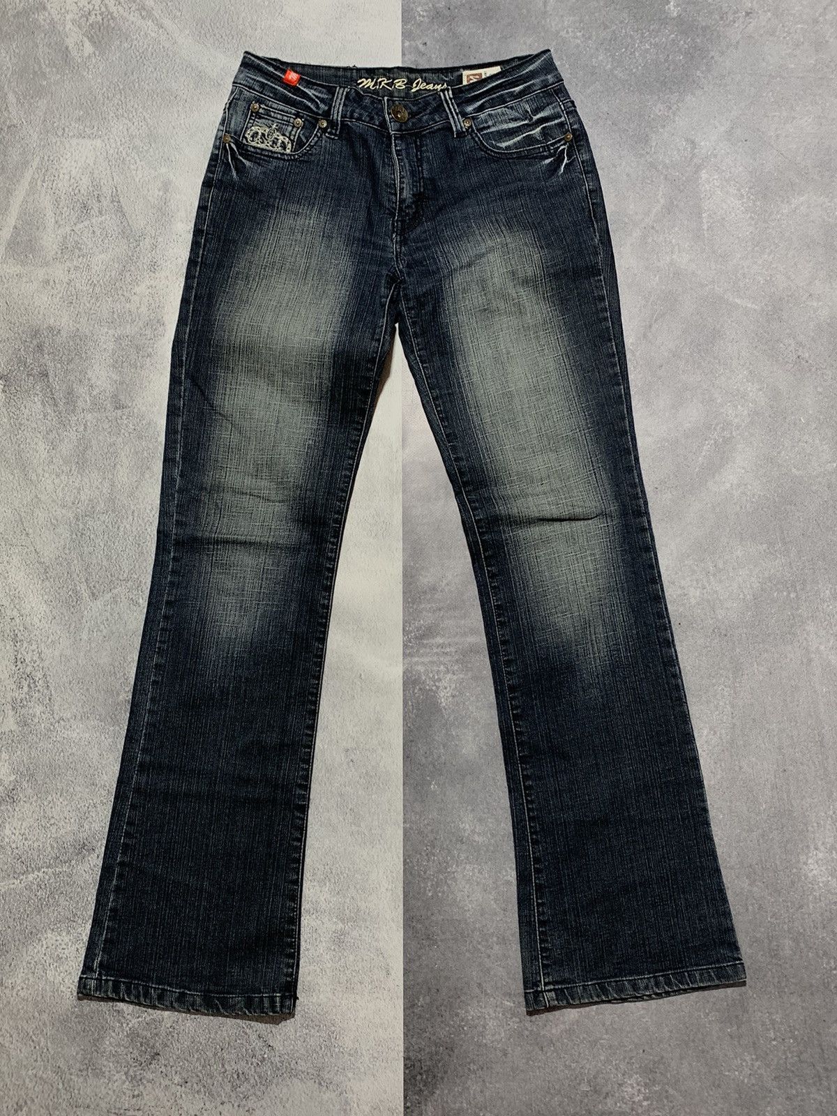 Japanese Brand × Vintage Vintage Y2K Japanese flared faded jeans denim size 28 Size 28" / US 6 / IT 42 - 4 Thumbnail