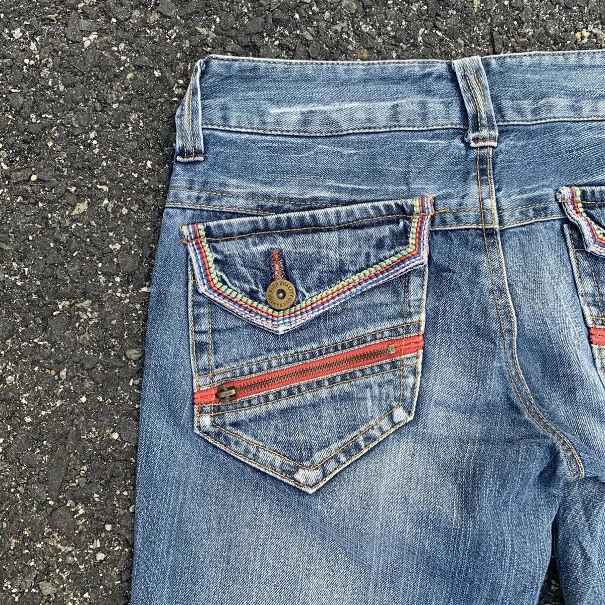 Rainbow HOT ‼️ Flare Jeans Japanese Vintage Wide Legs Ripped Pants Size US 29 - 12 Thumbnail