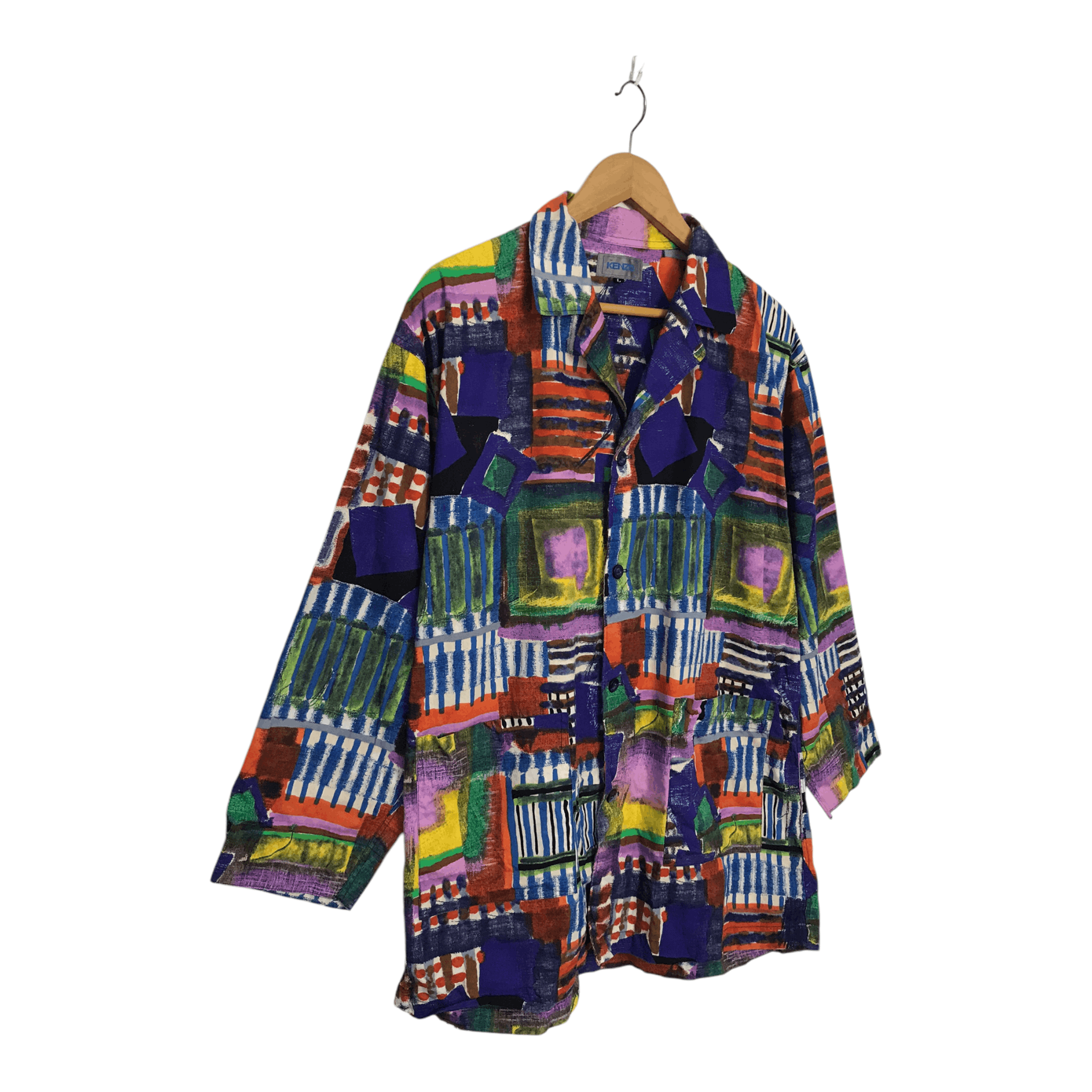 Japanese Brand × Kenzo × Vintage Vintage Kenzo Art Multicolour Button Shirt Size US L / EU 52-54 / 3 - 2 Thumbnail