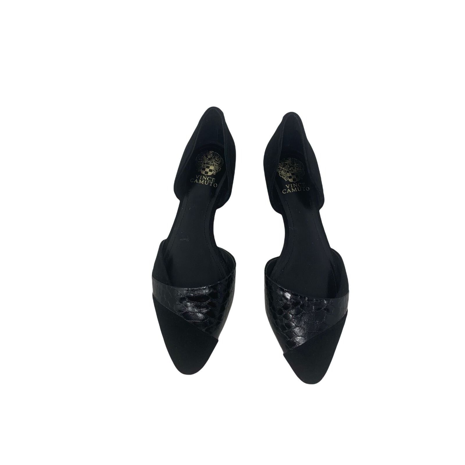 Vince Camuto Vince Camuto Black Suede & Leather Pointed Toe Flats 9.5 B Size US 9.5 / IT 39.5 - 9 Thumbnail