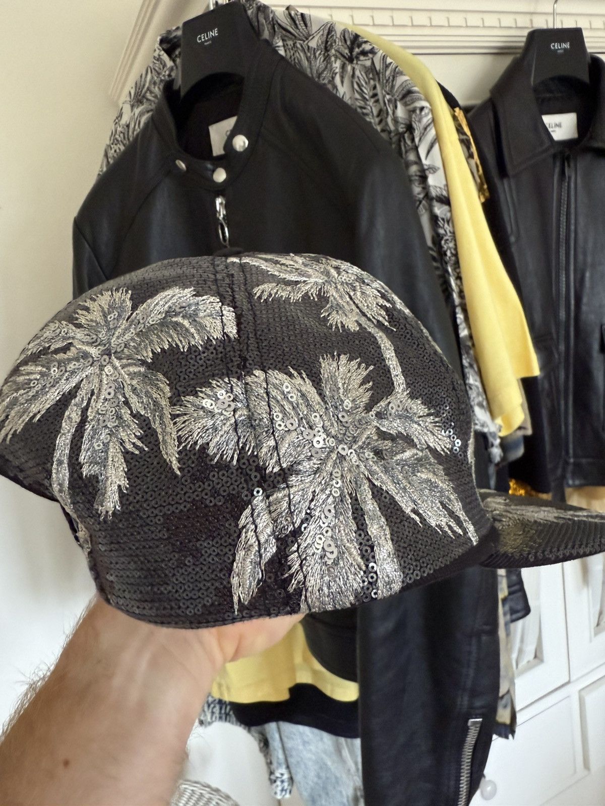 Celine Celine Hedi Slimane embroidered sequin palm tree cap trucker Size ONE SIZE - 19 Thumbnail
