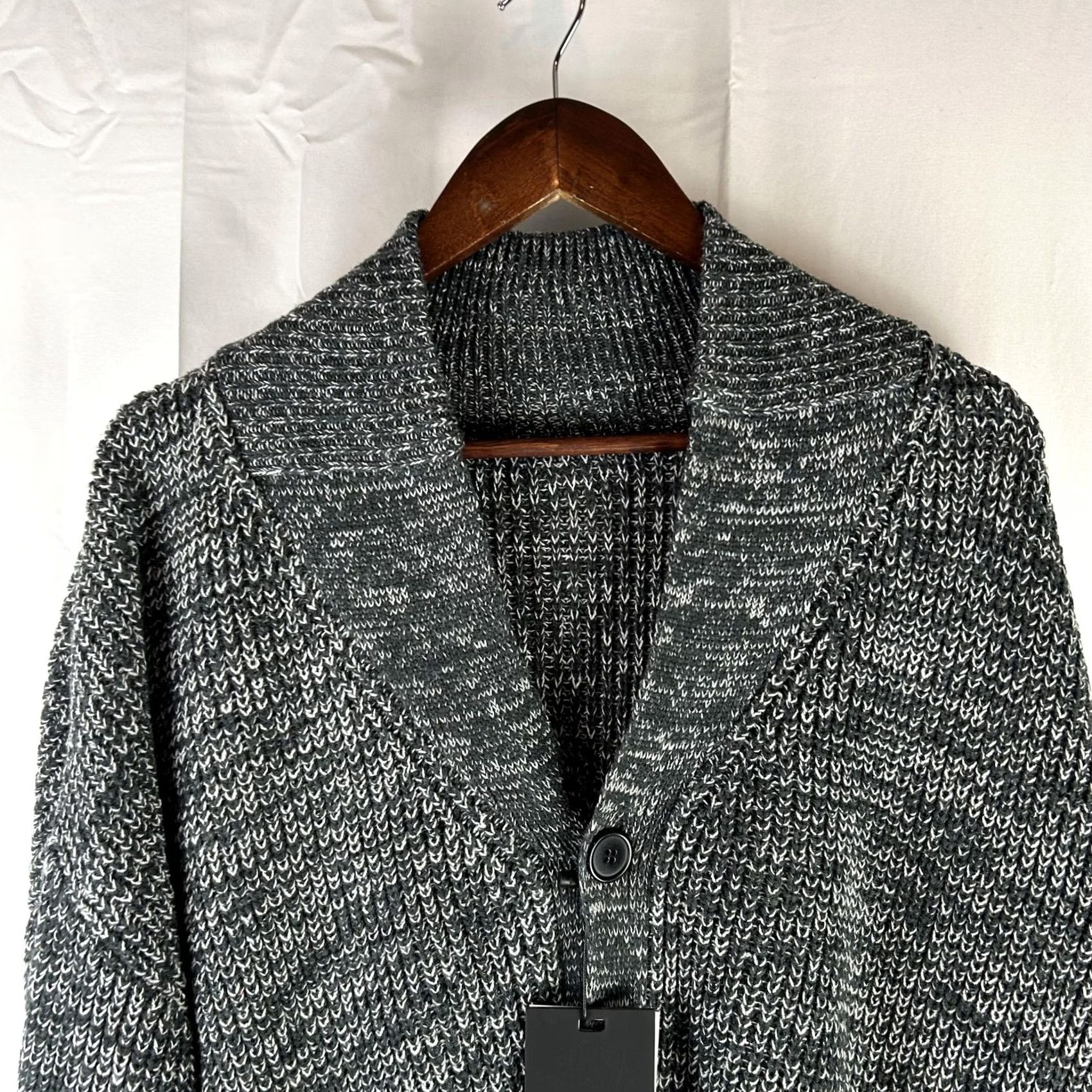 Vintage West Louis Gray Sweater Mens L Shawl Collar Cardigan Knit Button Front Oversize Size US L / EU 52-54 / 3 - 2 Thumbnail