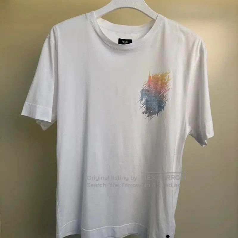 Fendi Fendi White Cotton Graphic Men's T-Shirt . Size US S / EU 44-46 / 1 - 1 Thumbnail