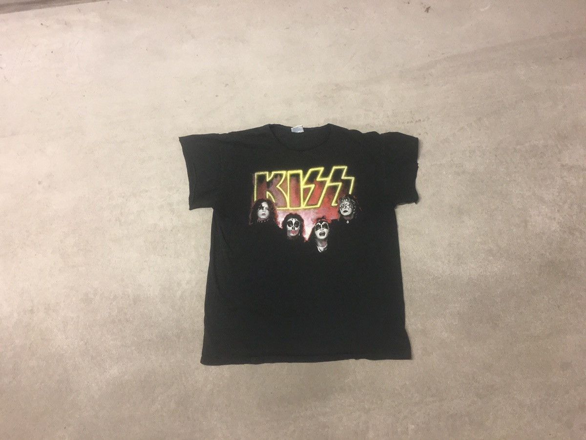 image of Kiss Band x Made In USA Vintage 90's Kiss Army Depot All Sport Tag Usa Band Tee in Black (Size XL)