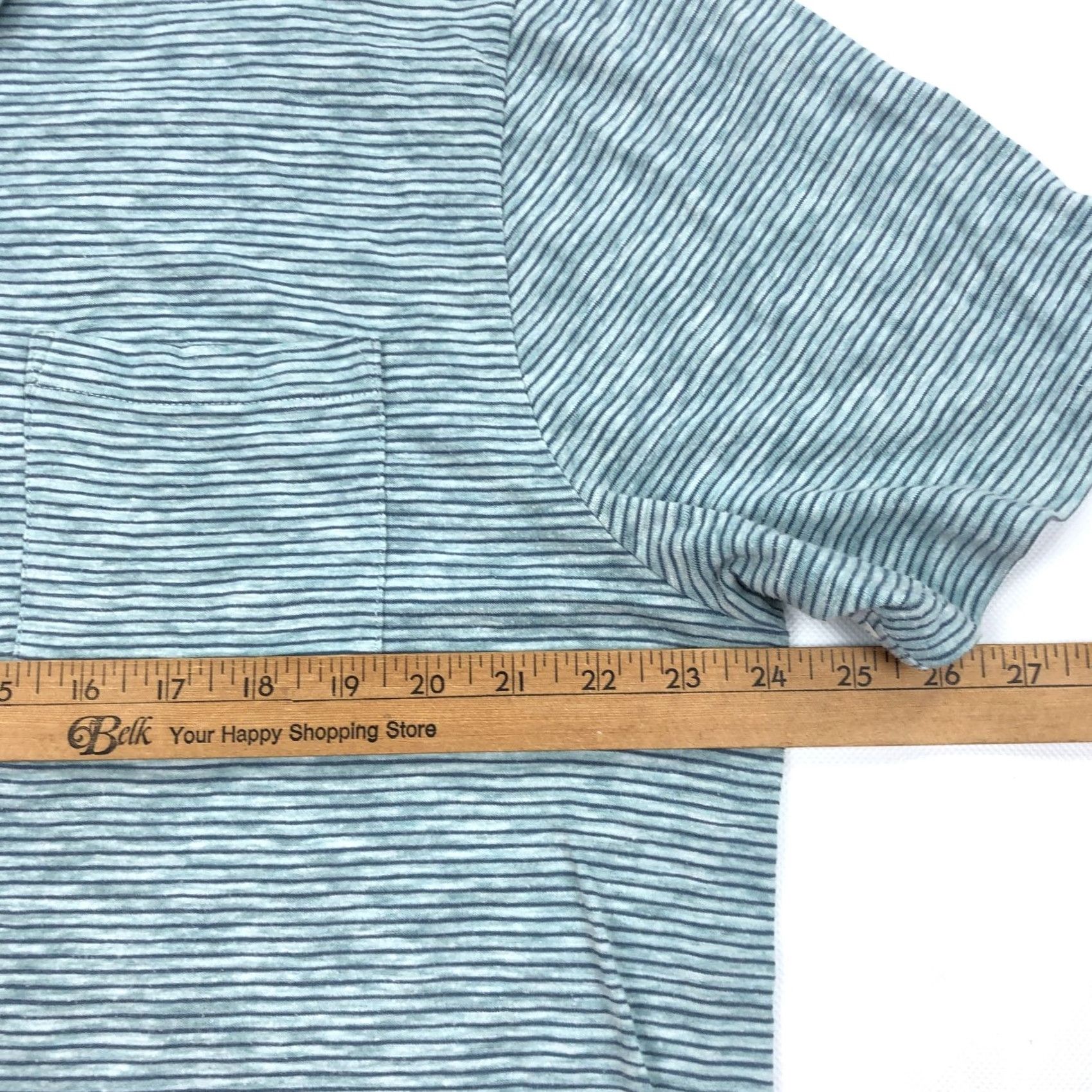 Faherty Faherty Brand Polo Shirt Green Blue White Stripe Short Sleeve Pocket 2XL Mens Size US XXL / EU 58 / 5 - 6 Thumbnail