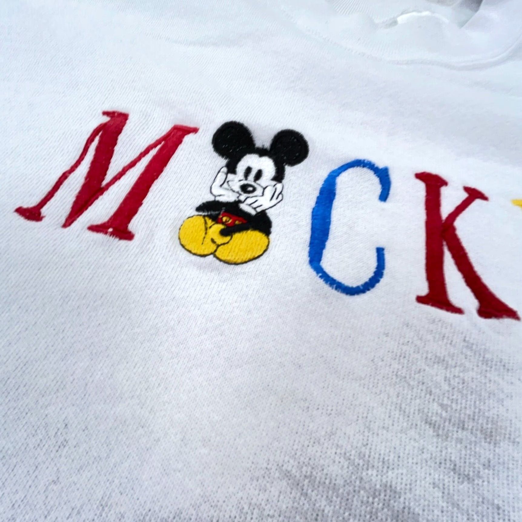 Mickey & Co. VINTAGE Mickey & Co. Sweatshirt Shirt Men XL White Embroidered Mickey Mouse 90s Graphic Print US Made Mens Size US XL / EU 56 / 4 - 4 Thumbnail