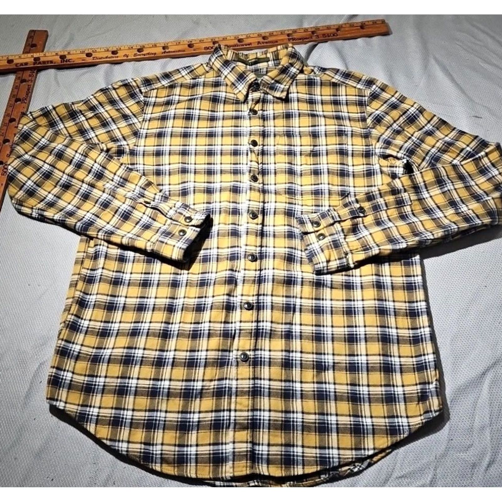 Eddie Bauer Eddie Bauer Shirt Mens LT Yellow Plaid Button Up 90s Brushed Cotton Casual Formal Vintage No Size US L / EU 52-54 / 3 - 5 Thumbnail