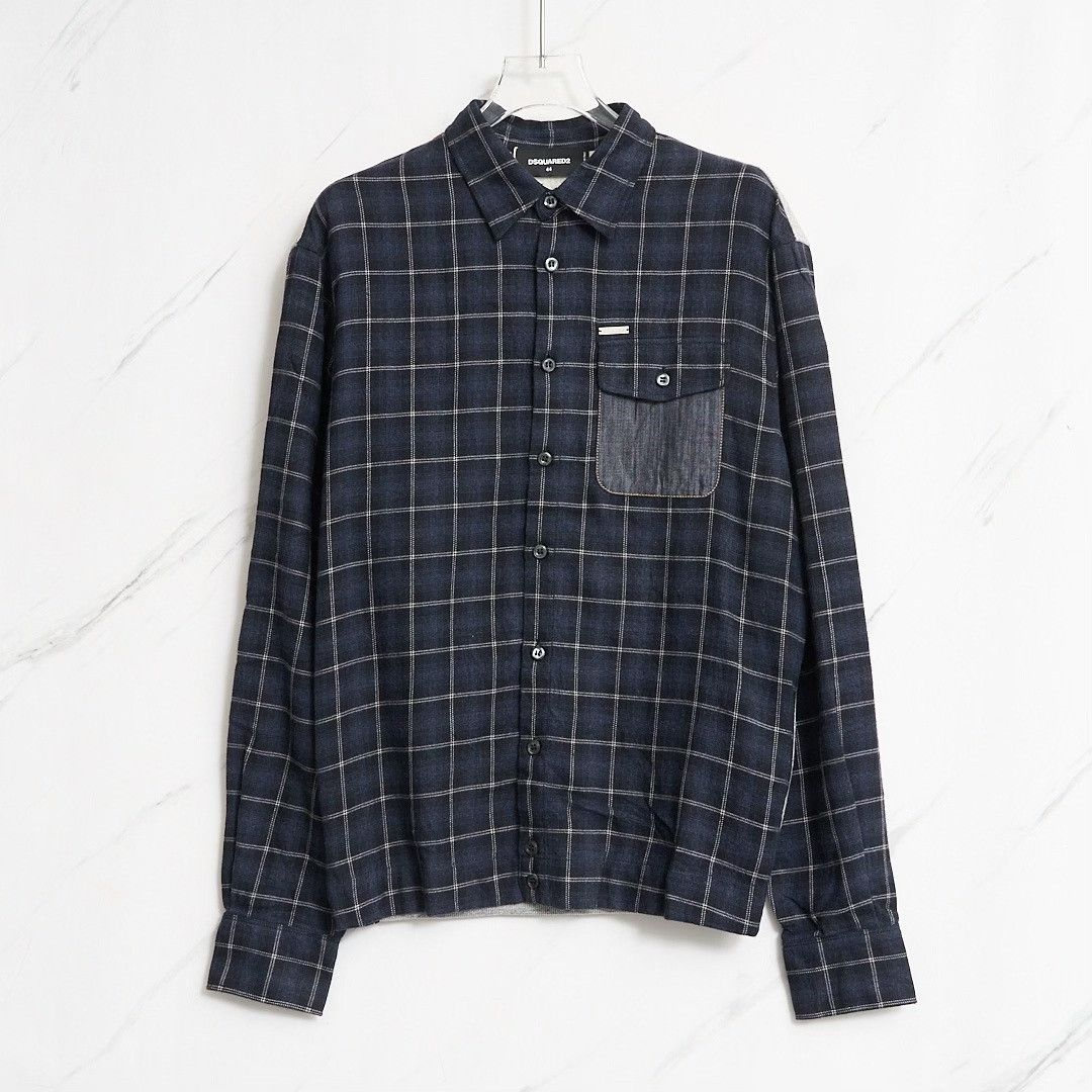 Dsquared2 Dsquared2 Men's Check Patchwork Shirt Size US M / EU 48-50 / 2 - 1 Thumbnail
