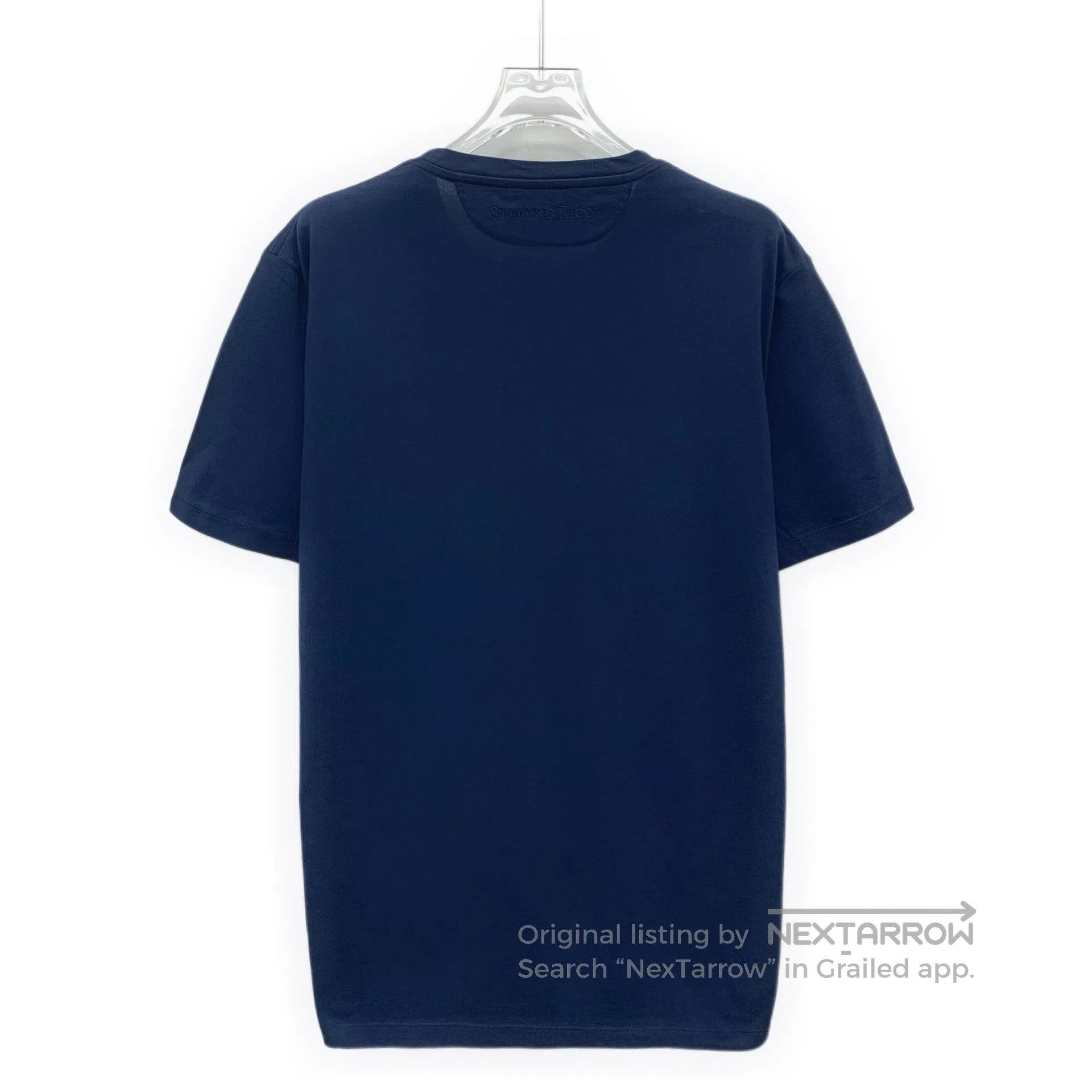 Stefano Ricci Stefano Ricci Dark Blue Cotton Tiger Logo Embroidered Roun Size US M / EU 48-50 / 2 - 2 Thumbnail
