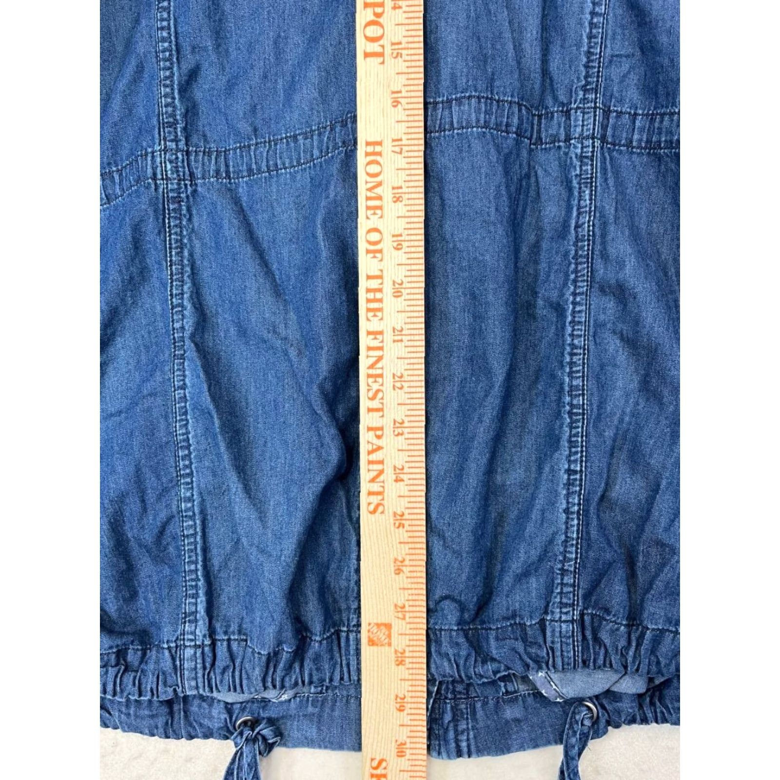 Torrid Torrid Parka Jacket Denim Hooded Zip Solid Blue Plus Size 0 Women Mid-Length Cotton Jacket Coat Size XS / US 0-2 / IT 36-38 - 5 Thumbnail