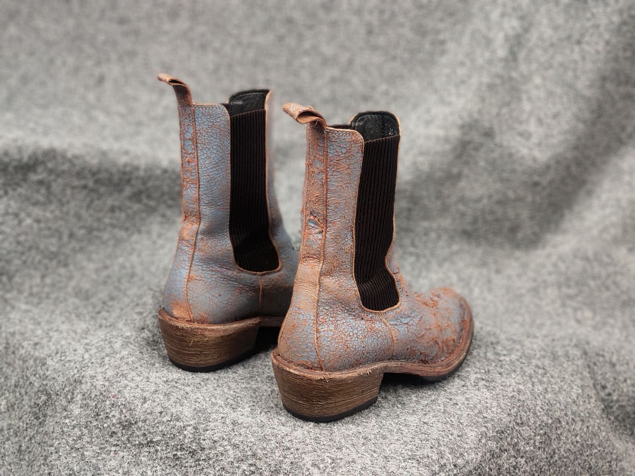 MoMA Moma Italy Design crackle aged western leather pull on boots Size US 5 / IT 35 - 10 Thumbnail