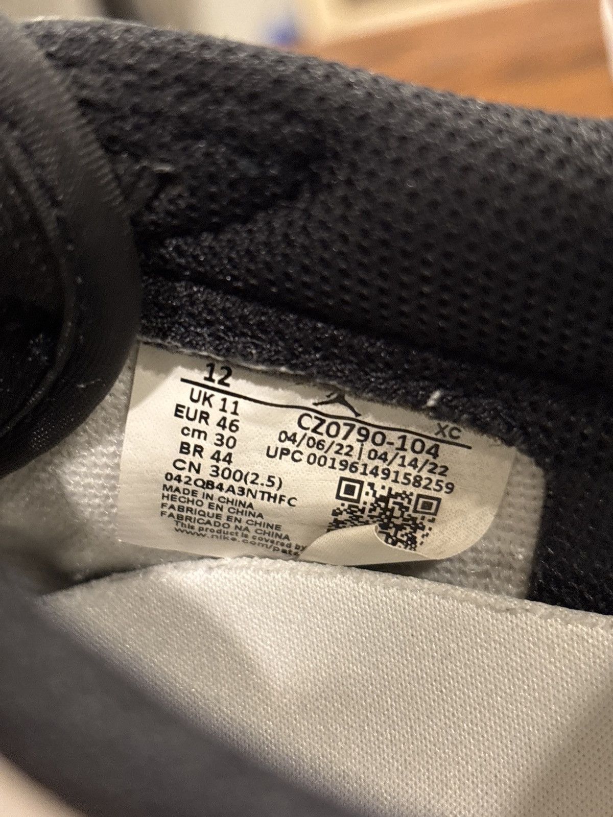 Jordan Brand × Nike Jordan 1 Low OG Black Dark Powder Blue Size US 12 / EU 45 - 7 Thumbnail