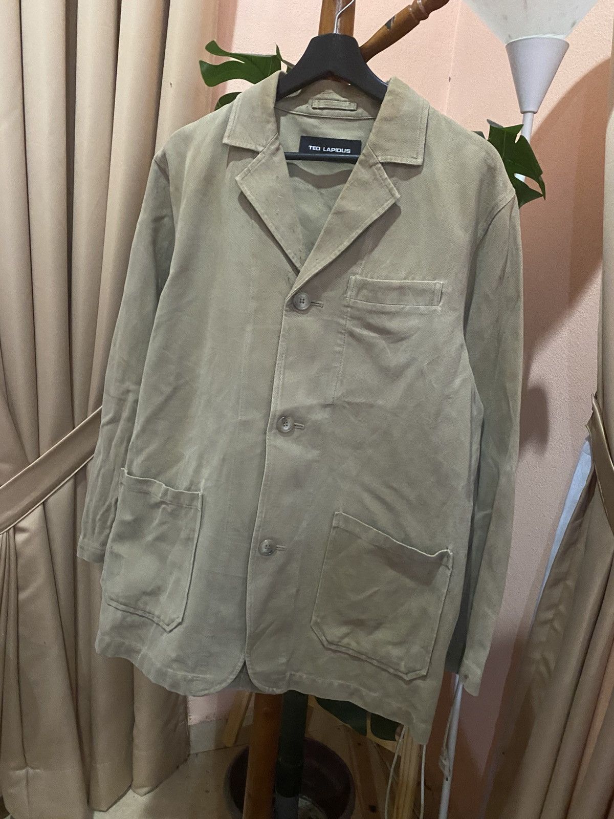 TED LAPIDUS Vintage Ted Lapidus Khaki Cotton Blend Workwear Jacket Size US L / EU 52-54 / 3 - 4 Thumbnail