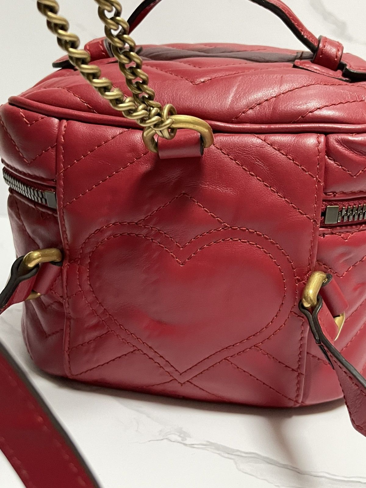 Gucci Gucci Leather Marmont Mini Backpack Size ONE SIZE - 9 Thumbnail