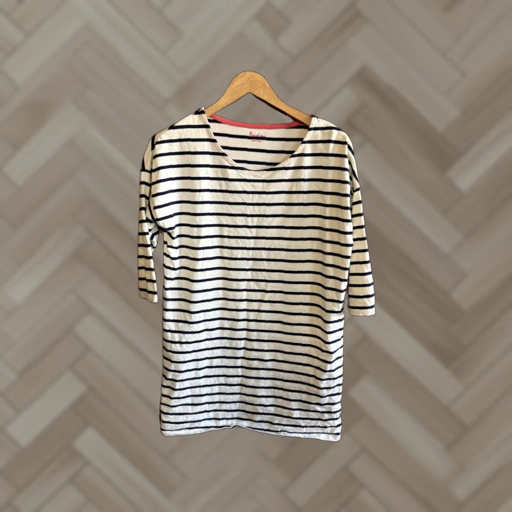 Boden Boden Womens Striped T-Shirt Long Sleeve Shirt Size L White Adults Size L / US 10 / IT 46 - 1 Thumbnail